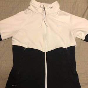 Black and white fitted Nike jacket